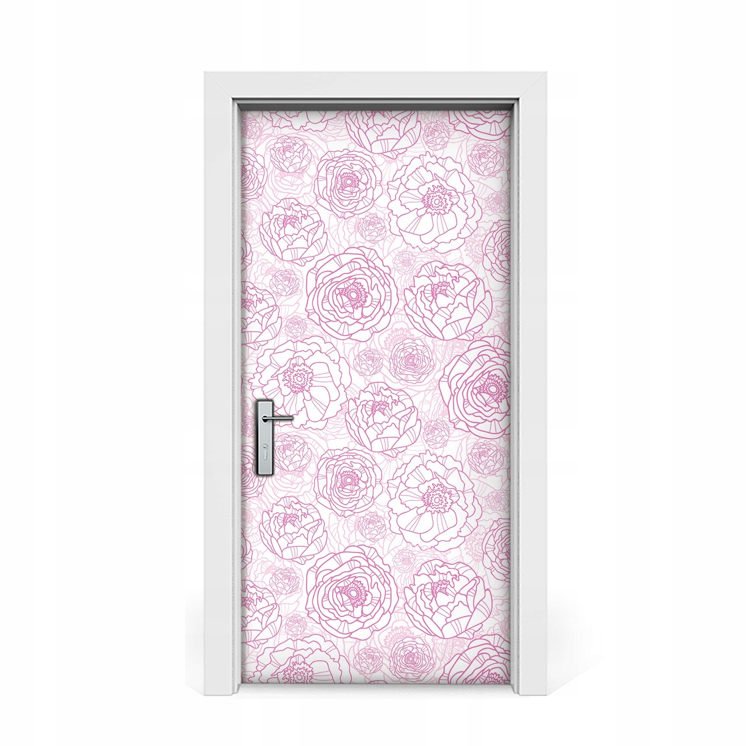 

Naklejka na drzwi Różowe konturowe kwiaty 95x205