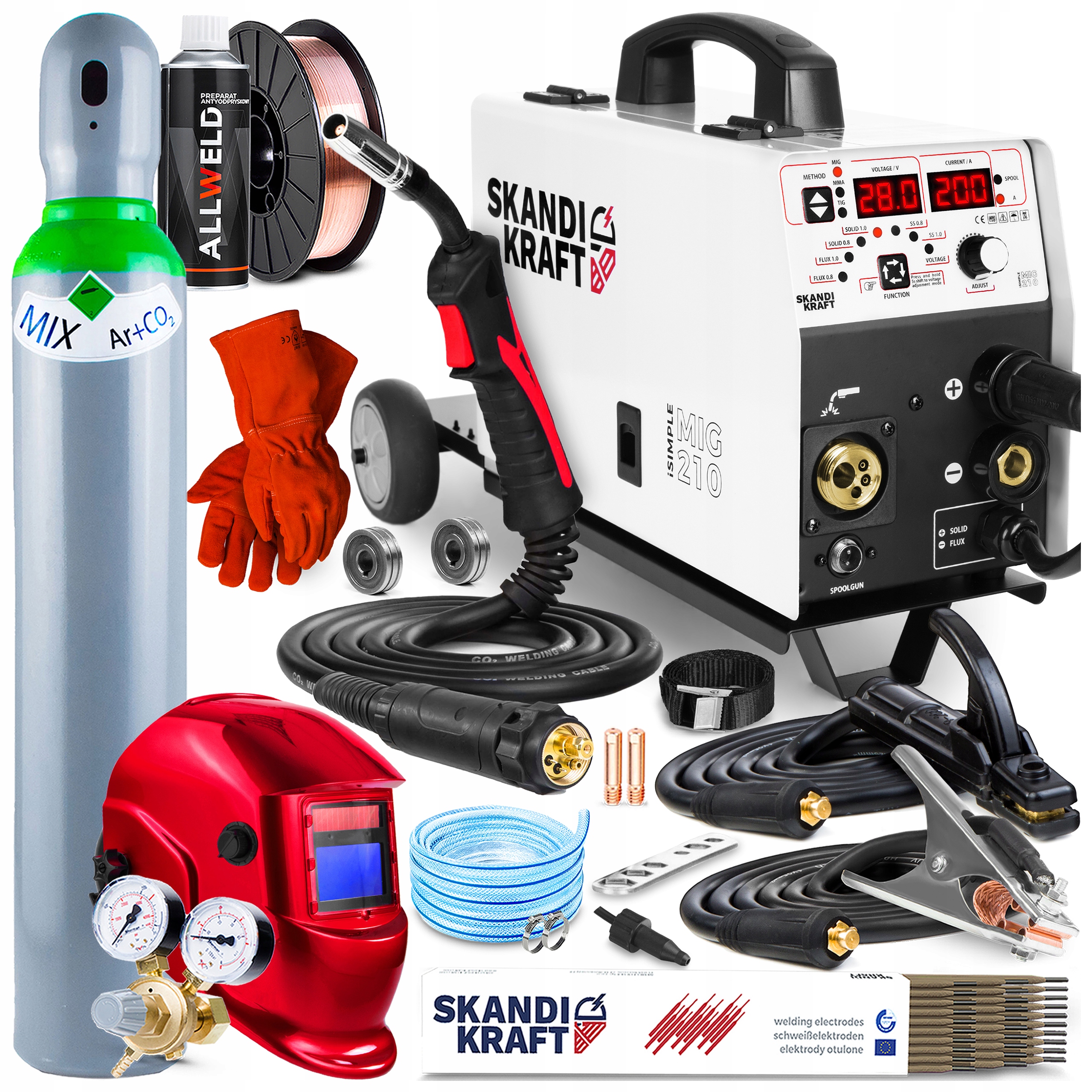 Poloautomatická Svařovací Svářečka Migomat Skandi Kraft Mig 210 Cart 230V 200A