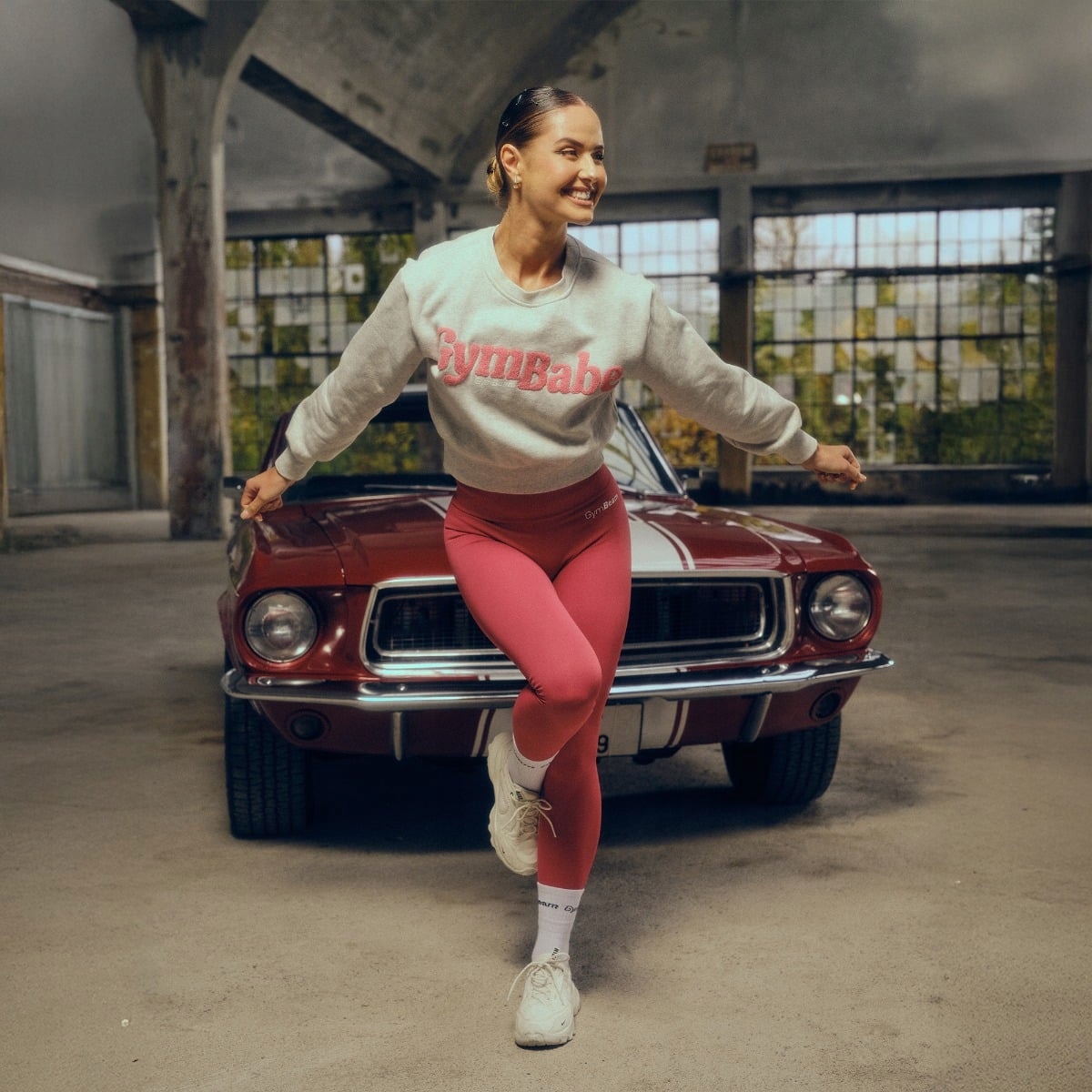 GymBeam Damskie legginsy GymBabe Bloom L