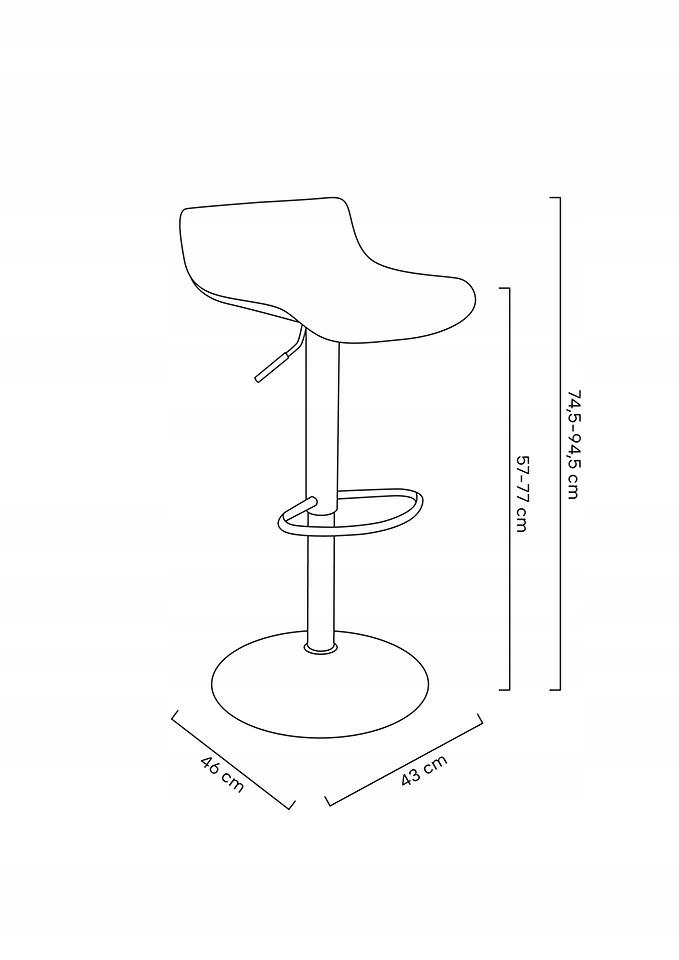 Krzesło barowe SNAP BAR regulowane szare Informacje dodatkowe oparcie