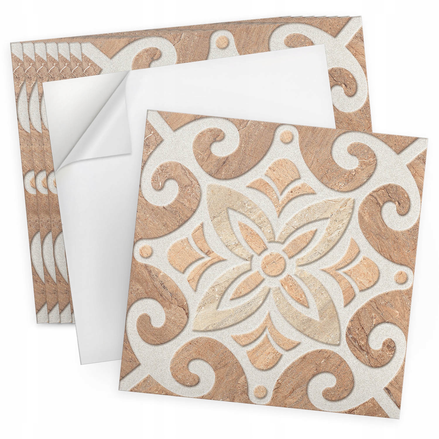 Sada vinylových dlaždic 9 ks 30x30 cm Květinový vzor s ornamenty