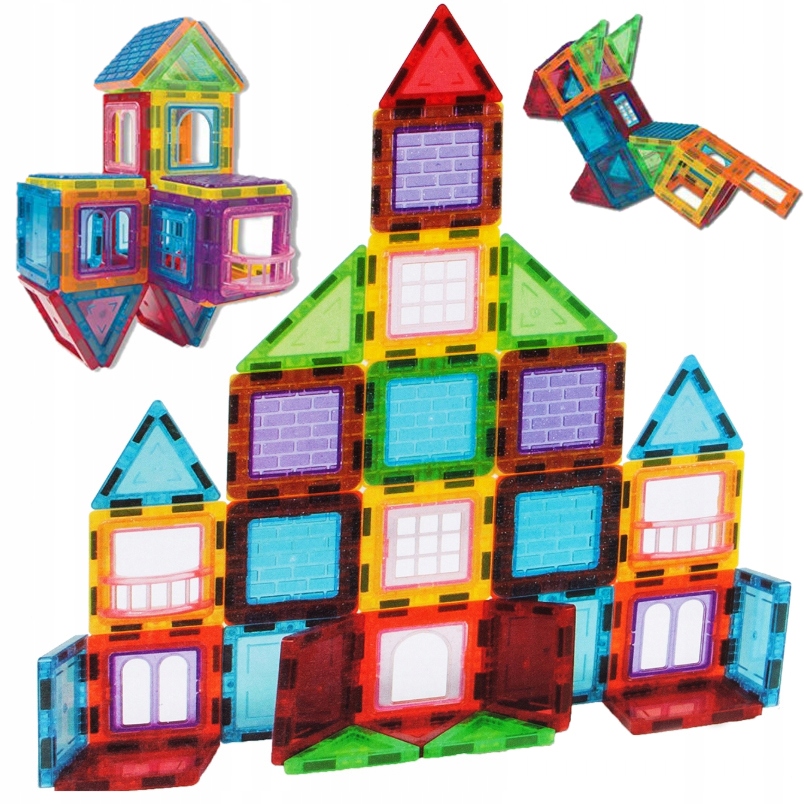 KLOCKI MAGNETYCZNE KONSTRUKCYJNE 3D DUŻE PANELE MEGNETIC TILES 45 elem. Marka Stator