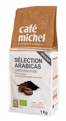 Levně Káva Zrnka Arabica 100% Výběr Fair Trade Bio 1 kg Cafe Michel