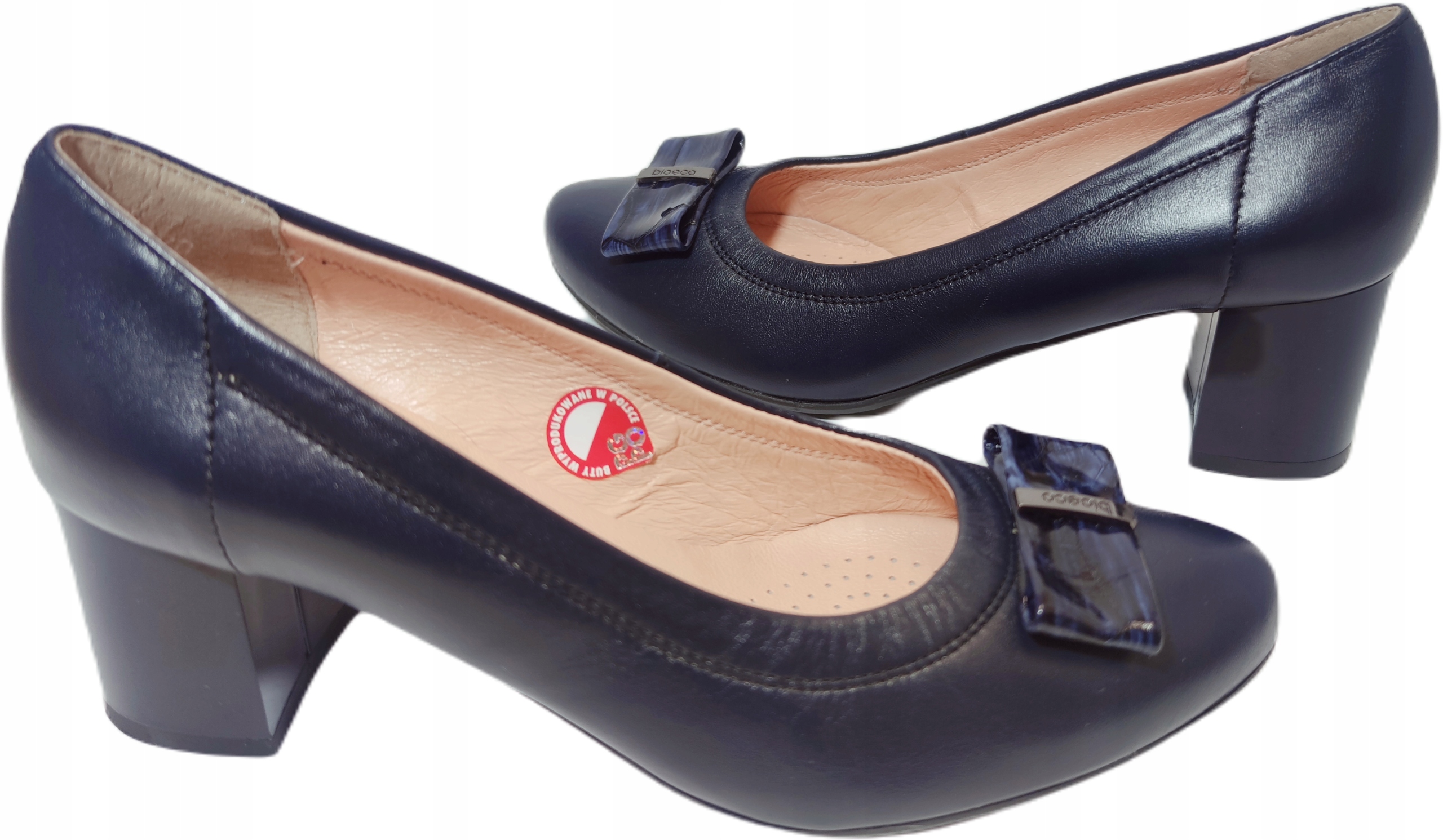 Kožené lodičky Bioeco byARKA 6220 Námořnická Modrá r38