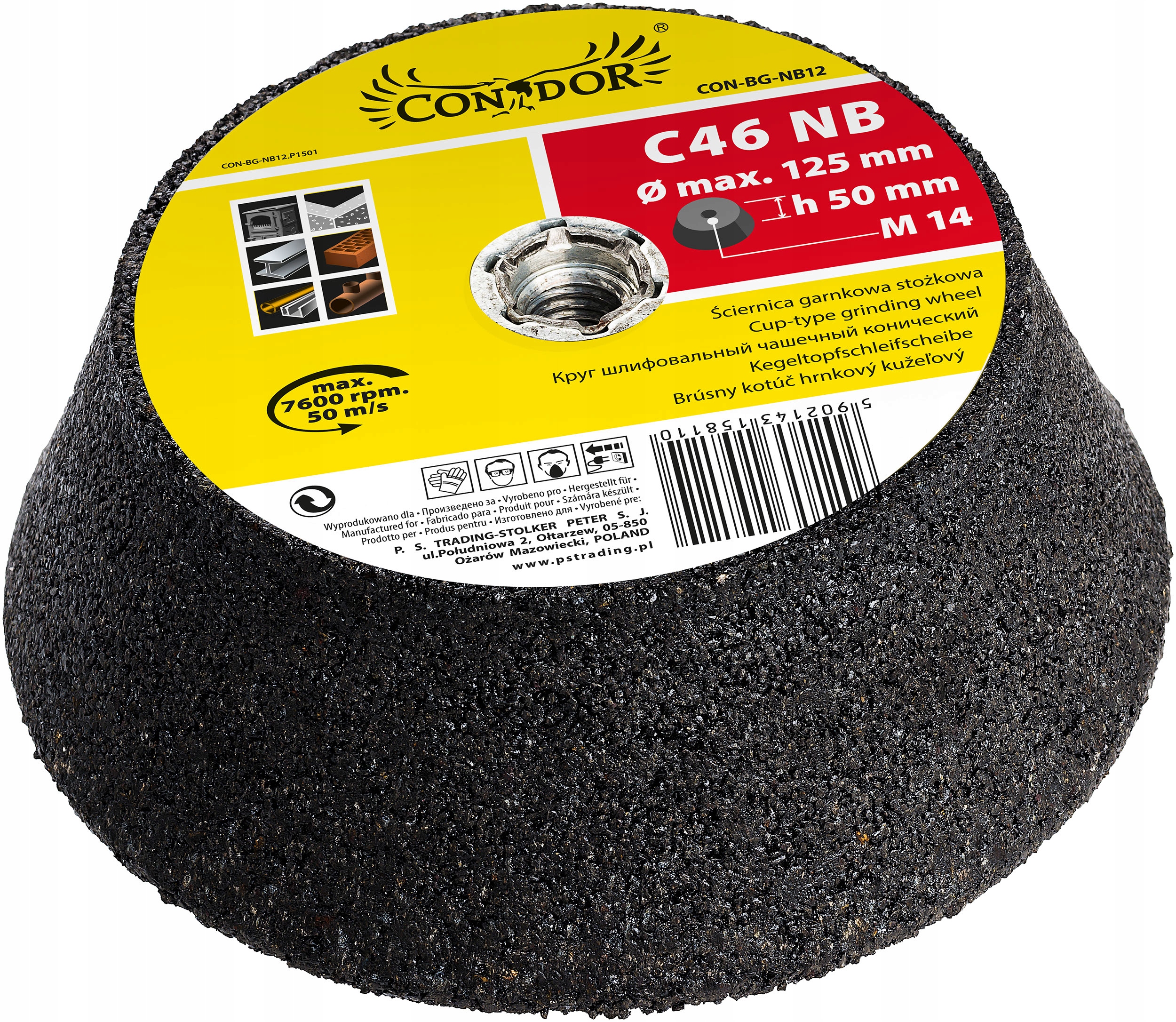 

Ściernica garnkowa stożkowa 125 mm, twardość Nb
