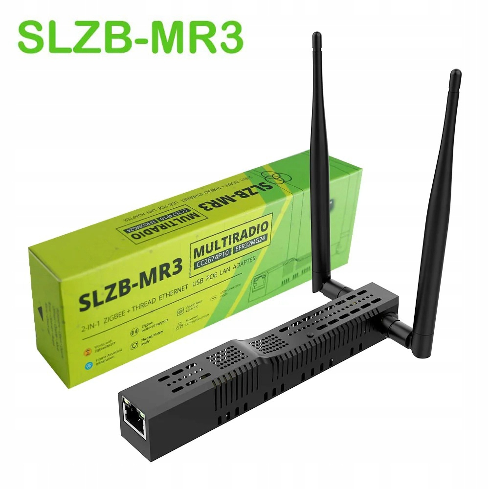 Multi Adaptér SLZB-MR3U ZigBee Thread Matter ESP32 CC2674P10 MG24 PoE WiFi