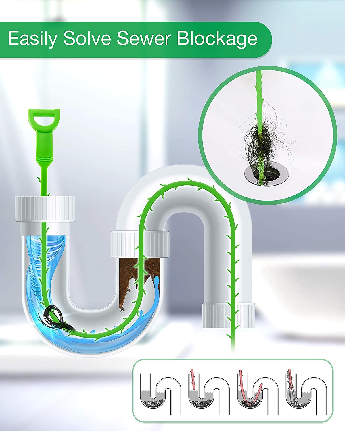 8SZT DO ZLEWÓW RUR WĄŻ DO CZYSZCZENIA ODPŁYWÓW Marka bez marki