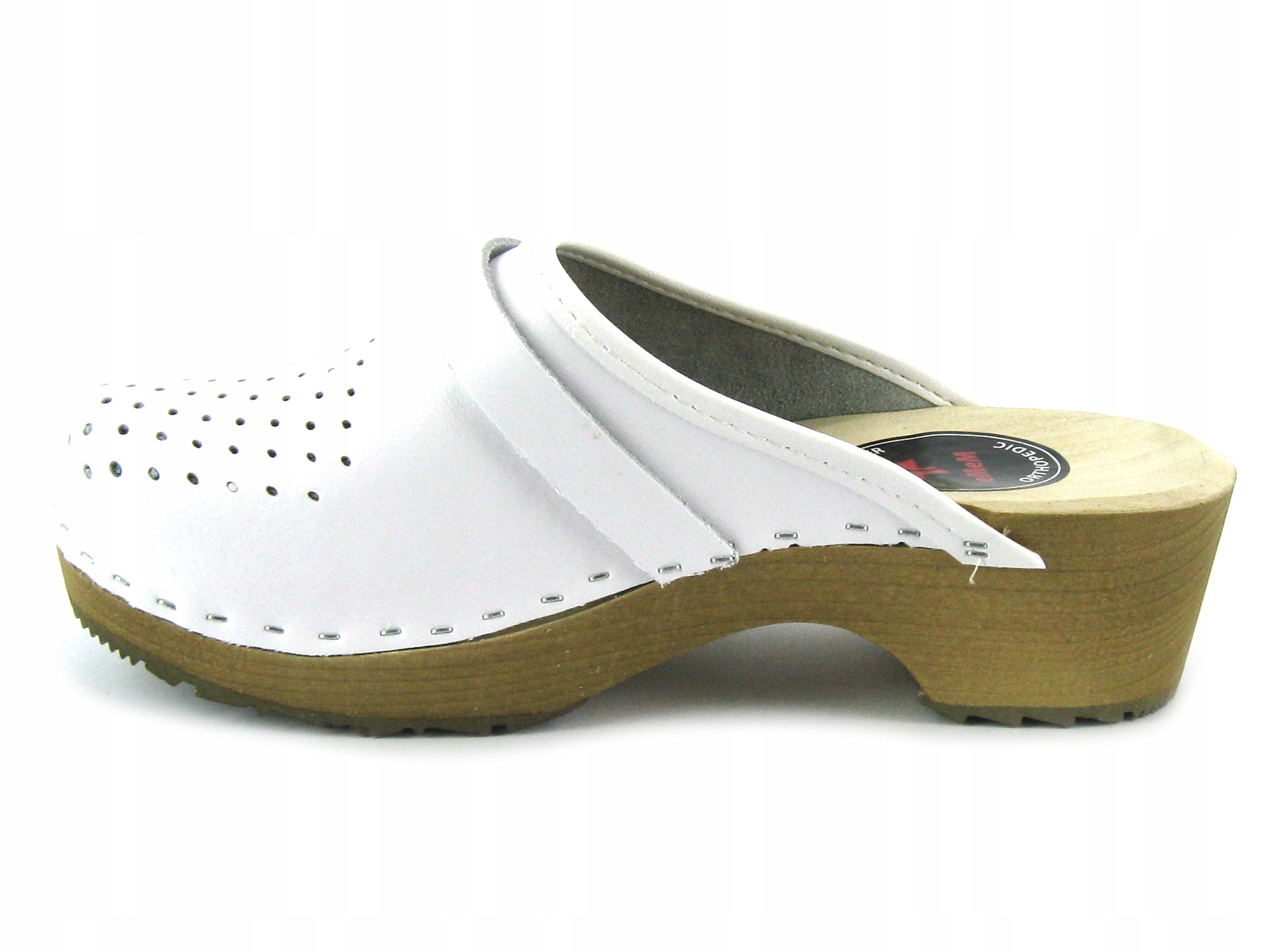 DREWNIAKI CHODAKI DAMSKIE KLAPKI MEDYCZNE BIAŁE 40 Długość wkładki 25.5 cm