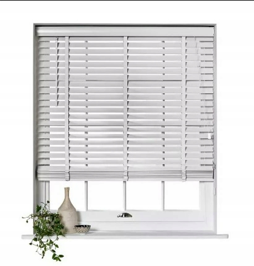 Żaluzja wenecka 180 x 180 cm biała - imitacja drewna Marka bez marki