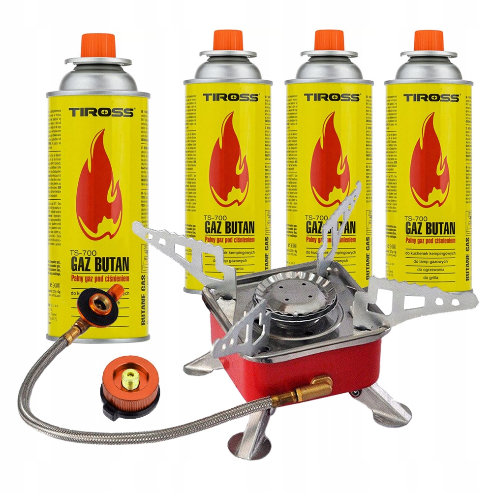 KUCHENKA SKŁADANA PRZENOŚNA Polowa + ADAPTER + 4x KARTUSZ ZESTAW