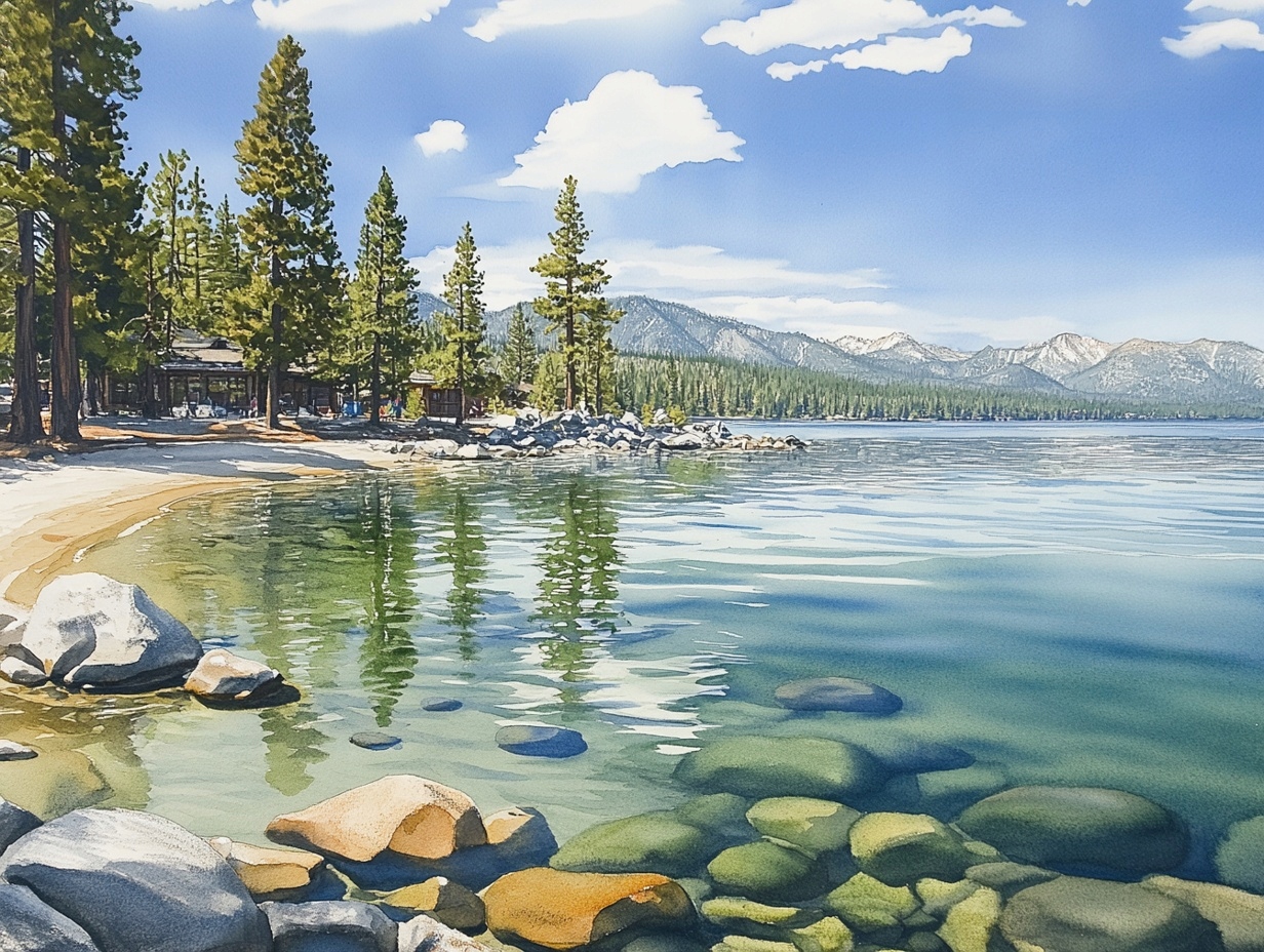 Obraz Na Plátně Canvas Krajina Hory Jezero Tahoe Kalifornie Nevada 80x60