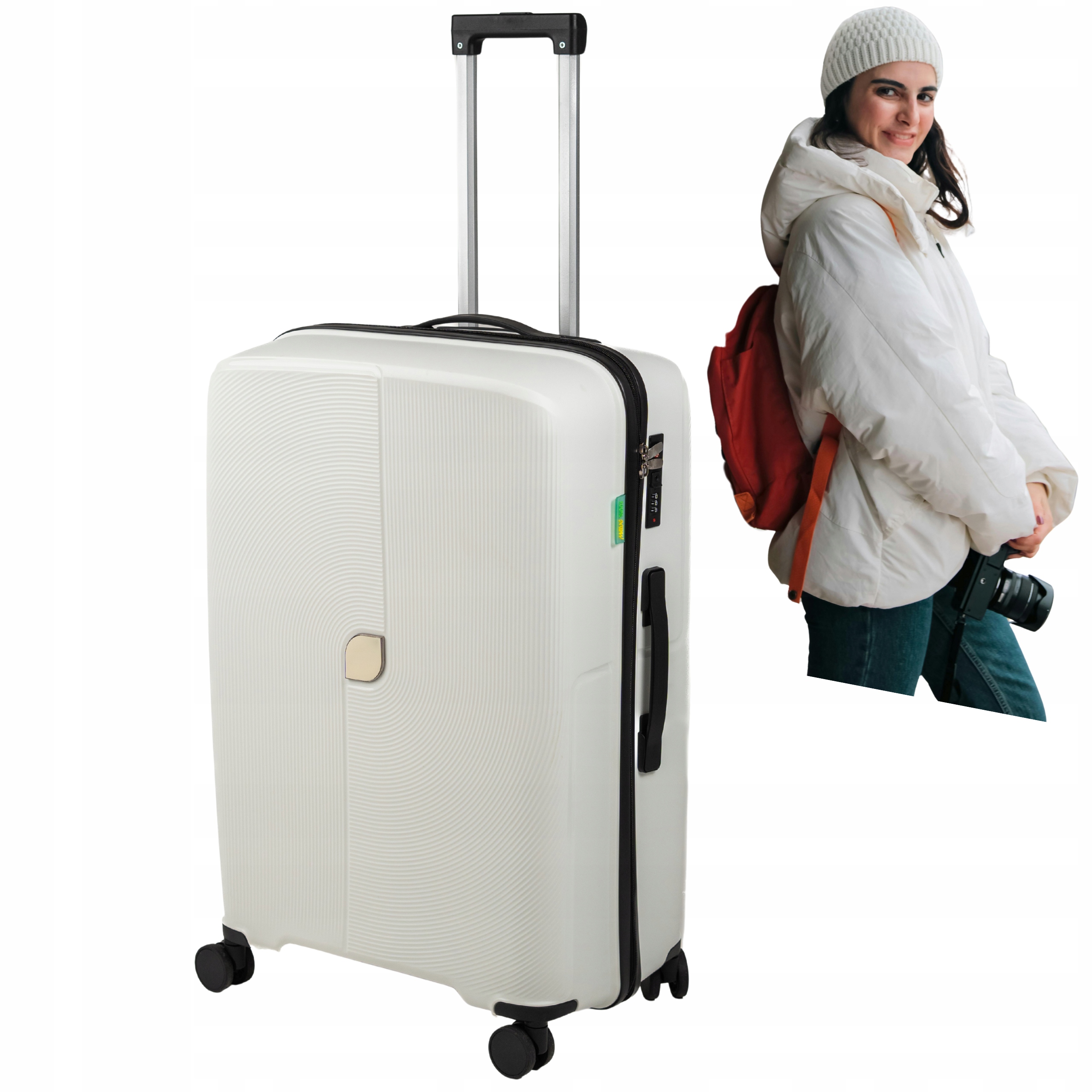 Velký Cestovní Kufr, Bílá, Tvrdá Polypropylenová Barva, 75*50*31 CM, Objemná Velikost 116 L