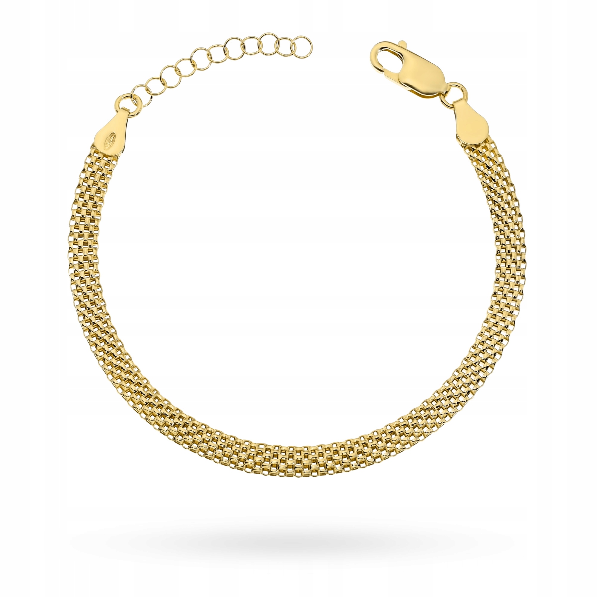 Postříbřený Náramek Dámský ryzost 925 Elegantní Široká Páska Calza