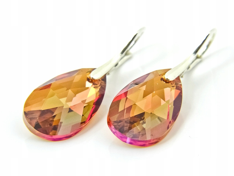 Stříbrné Náušnice s kr. Swarovski Mandle 22 mm Cop