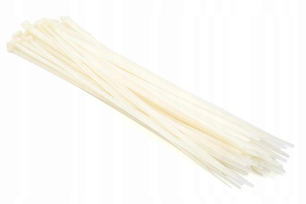 370 x 4,8 białe opaski kablowe trytki gafer.pl białe 100 szt.