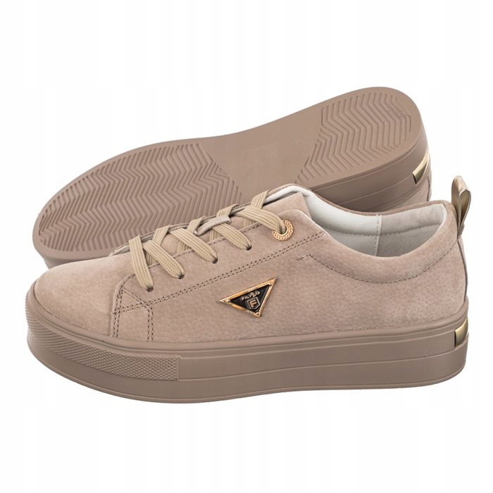 Polobotky Tenisky na platformě Kožené Filippo Béžové DP3533/25