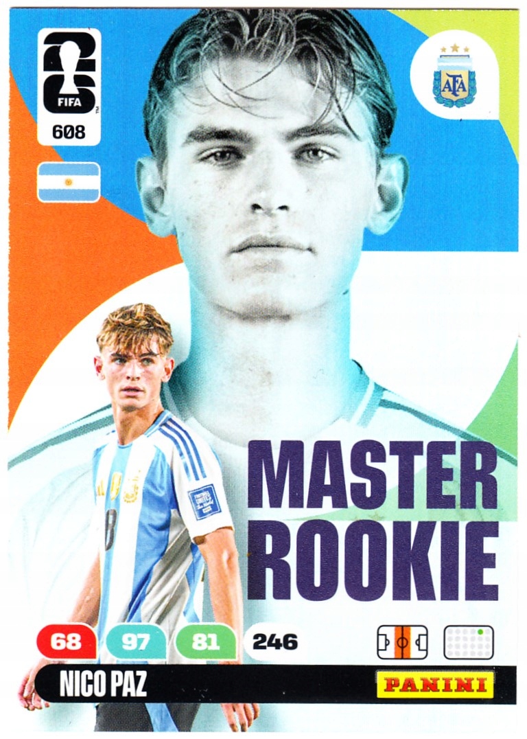 Karta Kolekcjonerska Panini Fifa World Cup 2026 Master Rookie Nico Paz 608