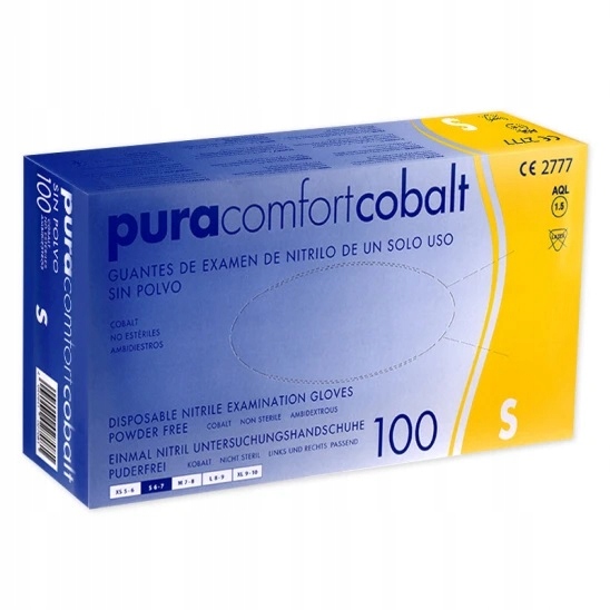 

Rękawice nitrylowe PURAcomfortCOBALT a'100 S