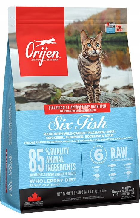 Orijen Six Fish Cat 1.8KG sucha karma dla kota Sardynki Morszczuk Makrela