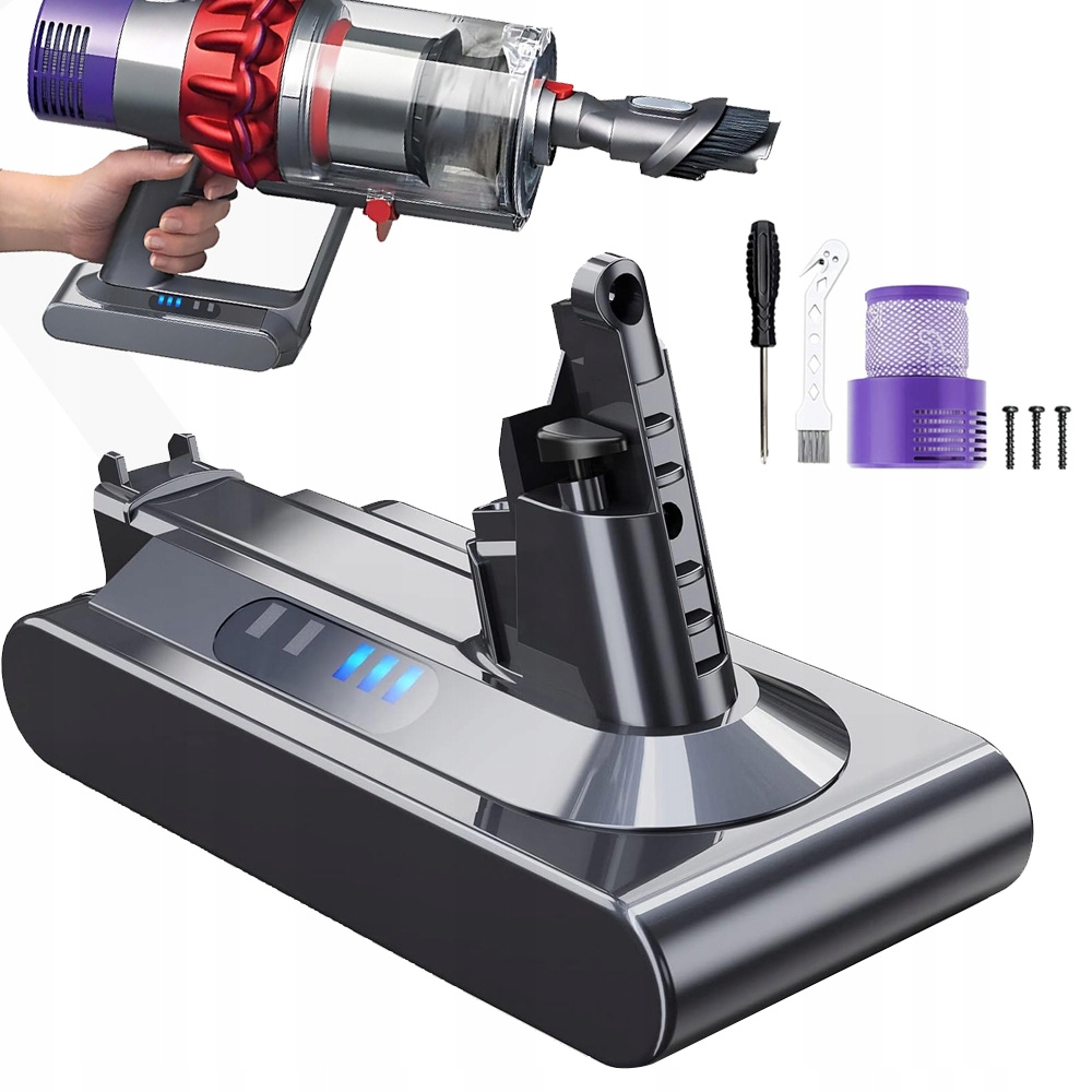 Náhradní Akumulátor Pro Vysavač V10 Baterie 25.2 V 6000 Mah Filtr