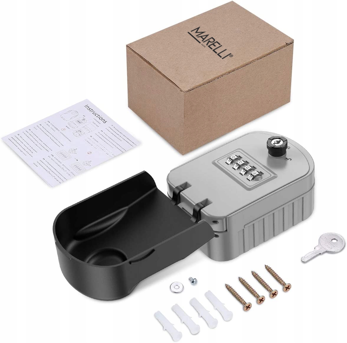 Metalowa skrzynka na klucze z szyfrem Kasetka sejf na kod Ukryty schowek