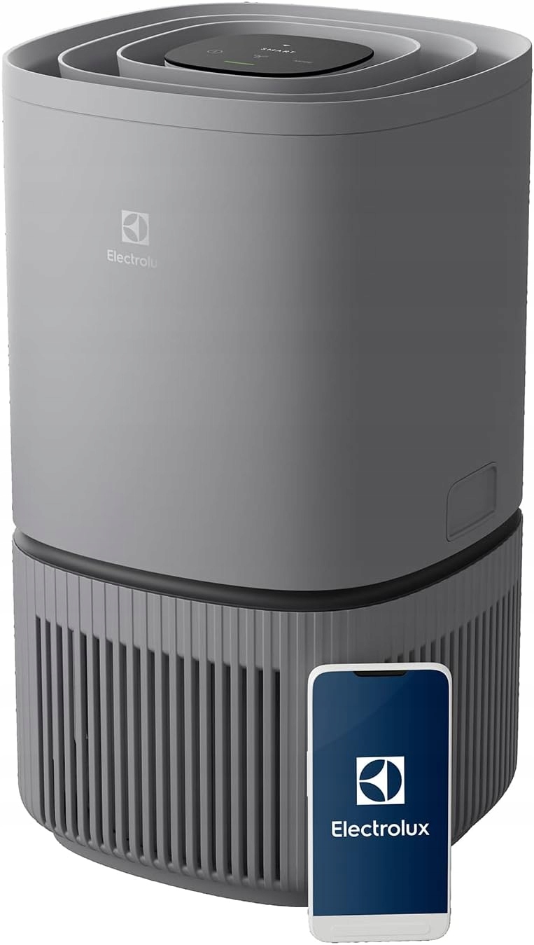 Oczyszczacz powietrza, podłączony, filtracja Hepa, tłumik, szary