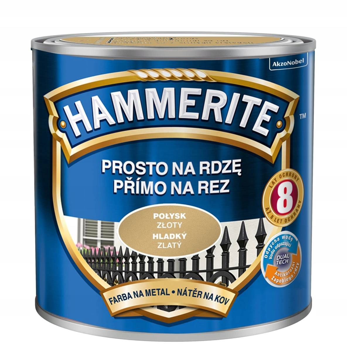 

Hammerite Farba na rdzę 0,25L Złoty Połysk