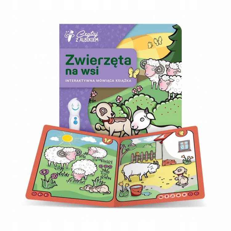 CZYTAJ Z ALBIKIEM ZWIERZĘTA NA WSI MÓWIĄCA KSIĄŻKA 2+ ALBIK Okładka twarda