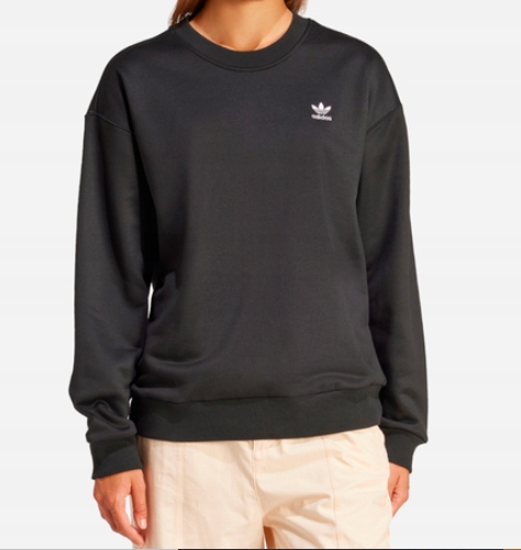 adidas Bluza damska Trefoil Crew IU2410 czarna bez kaptura r. S