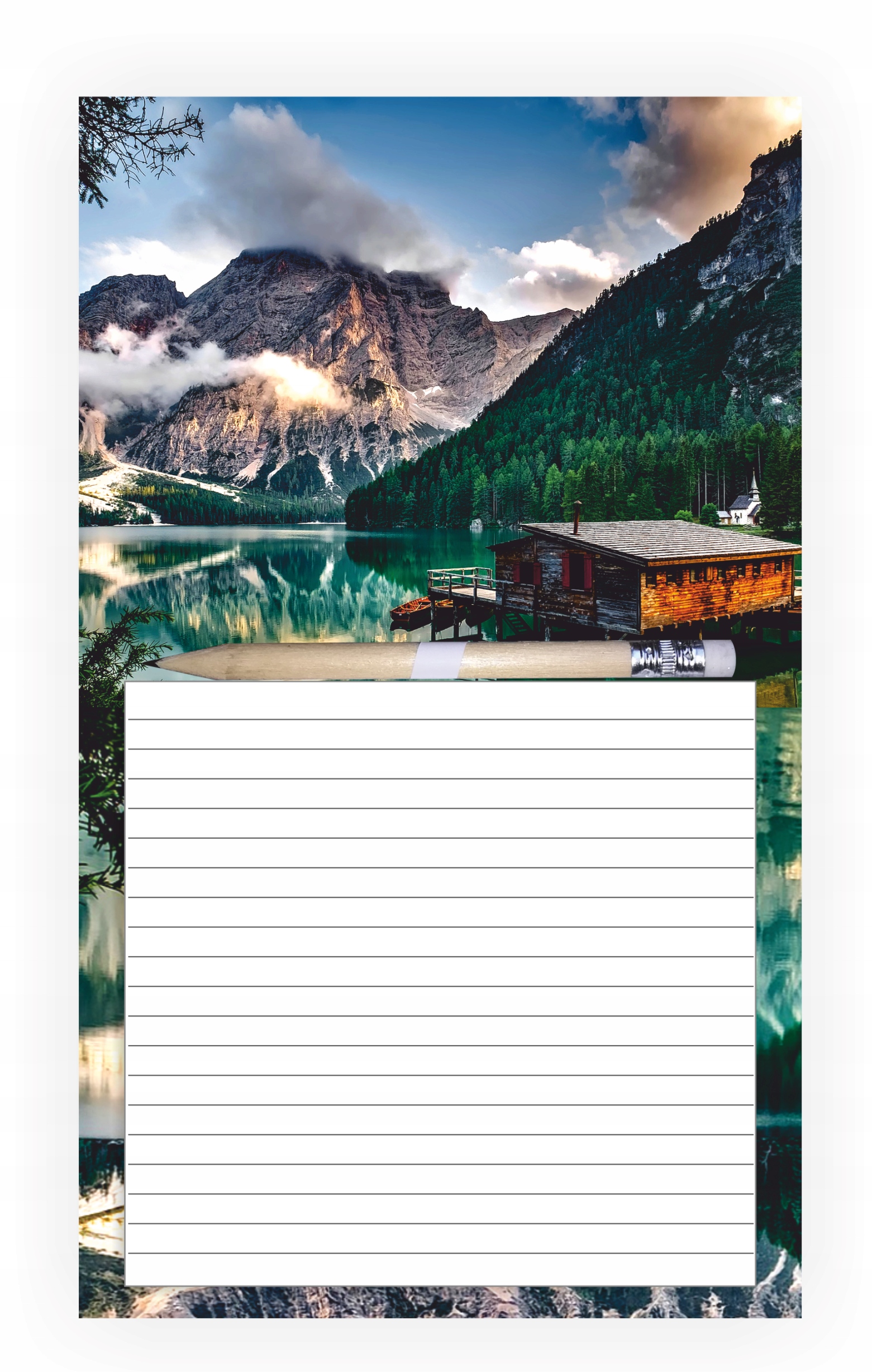 NOTES Z MAGNESEM NA LODÓWKĘ MAGNES OŁÓWEK 1szt JEZIORO