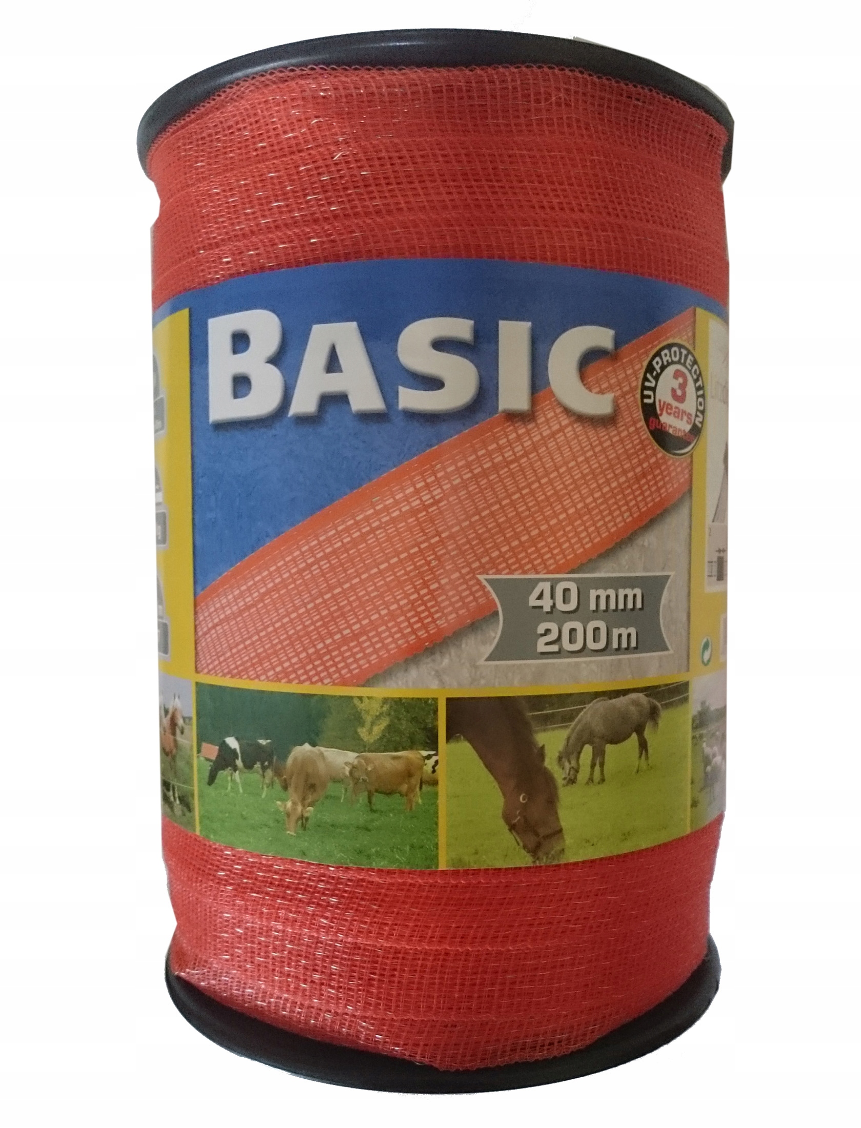 

Taśma basic 40mm 200mb pomarańczowa do pastucha