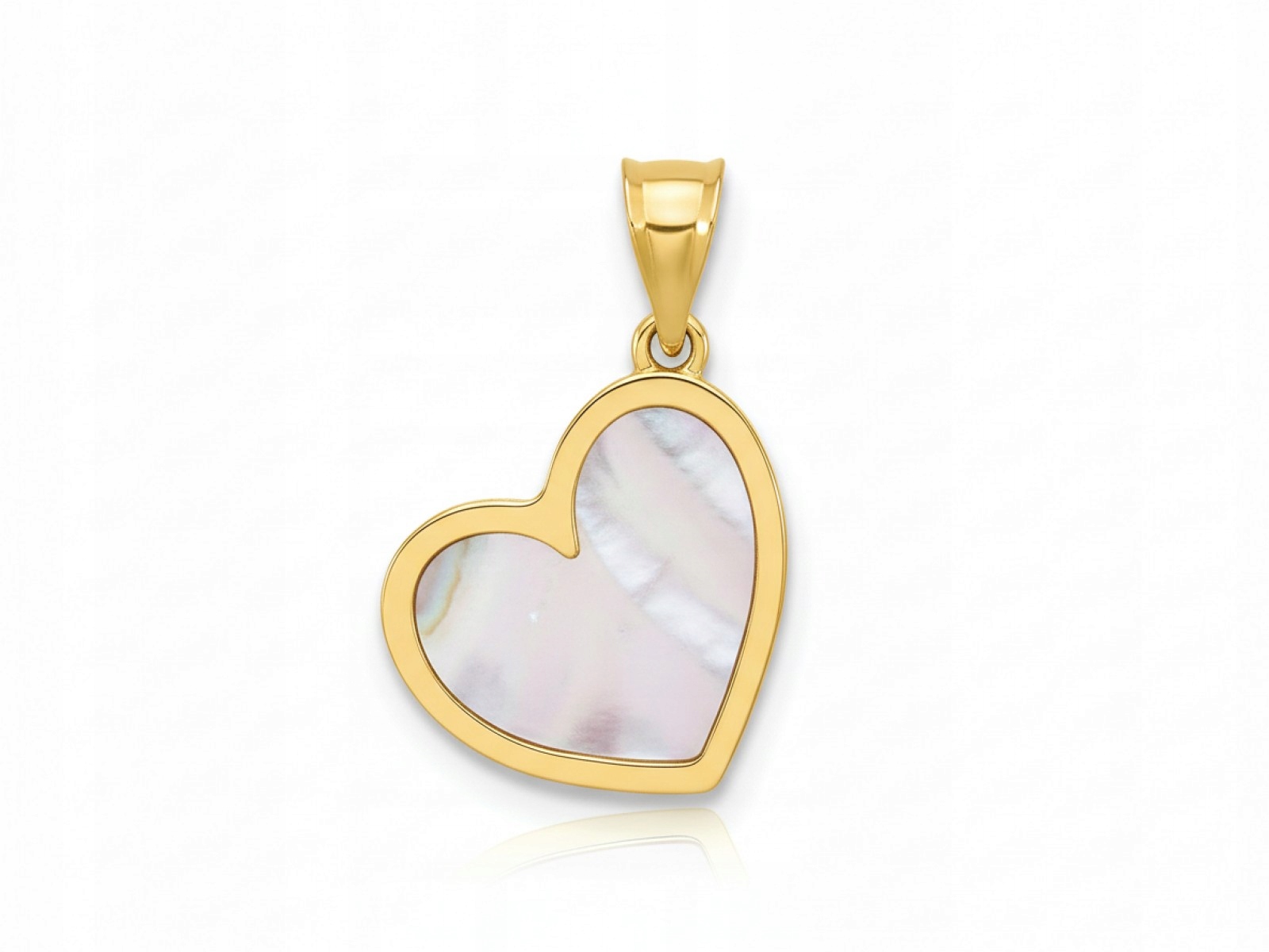 Přívěsek zlaté srdce 585 s Bílou perleťovou hmotou 0.87 g Srdíčko Valentýna