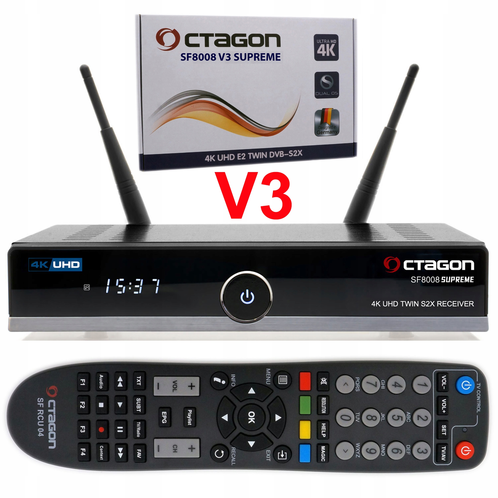 Octagon SF8008 V3 Supreme Twin 4K Uhd, dual Os Enigma 2 DefineOS