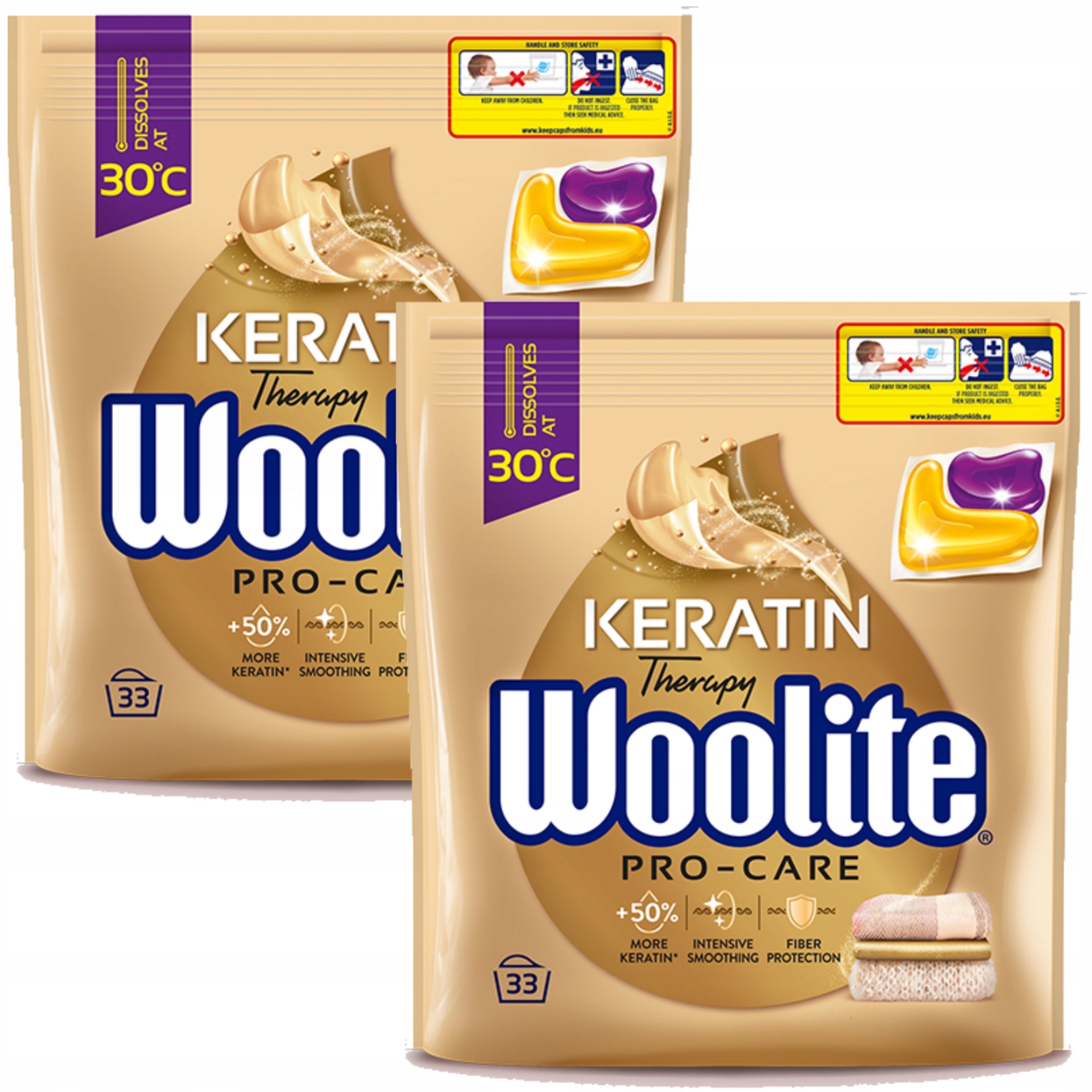 Levně Woolite Sada Kapsle Na Praní Bílé A Barvy Pro-care 2X33 66 Kusů