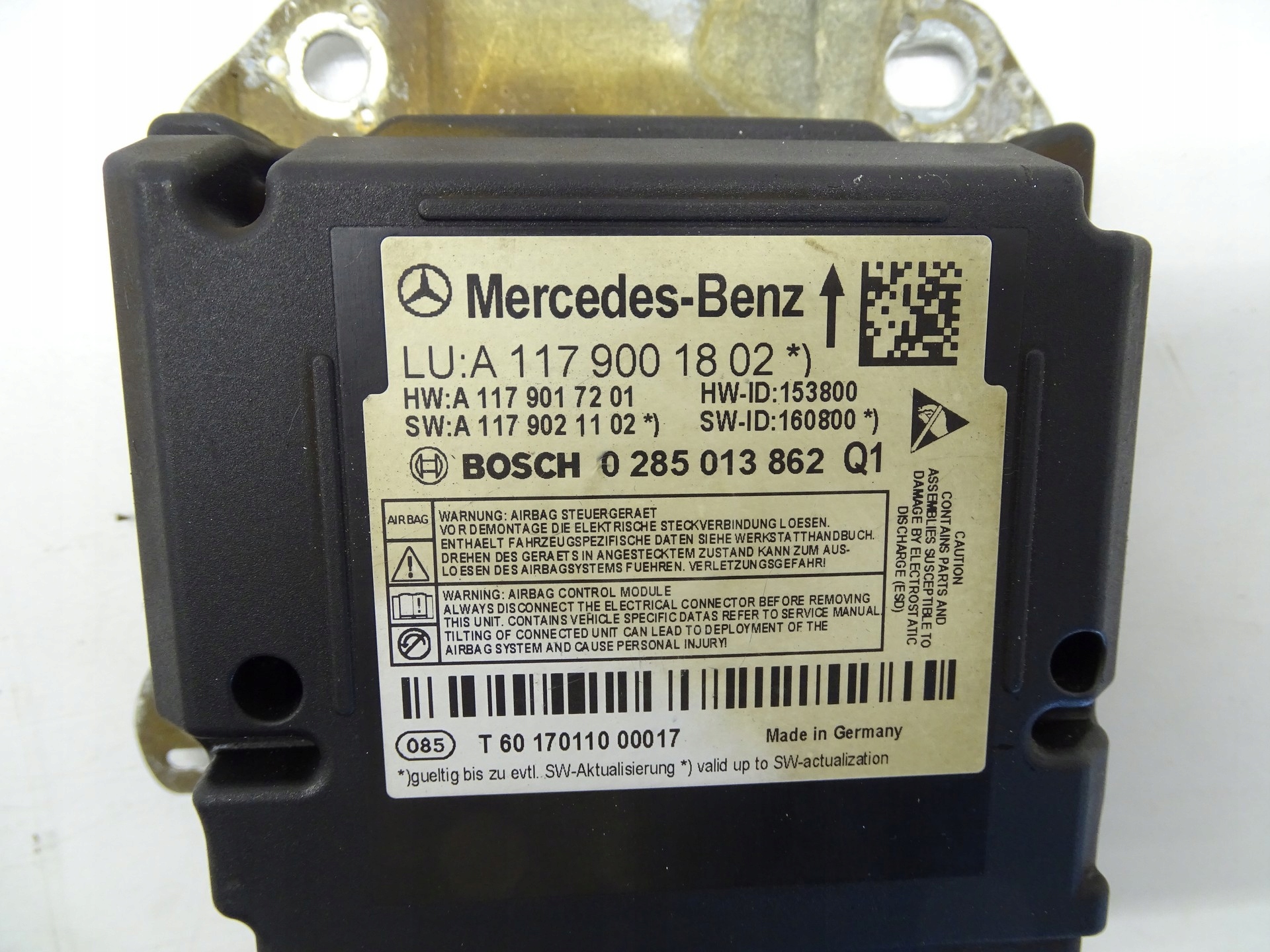 SENSOR modulo airbag airbag MERCEDES CLA W117 A W176 A1179001802