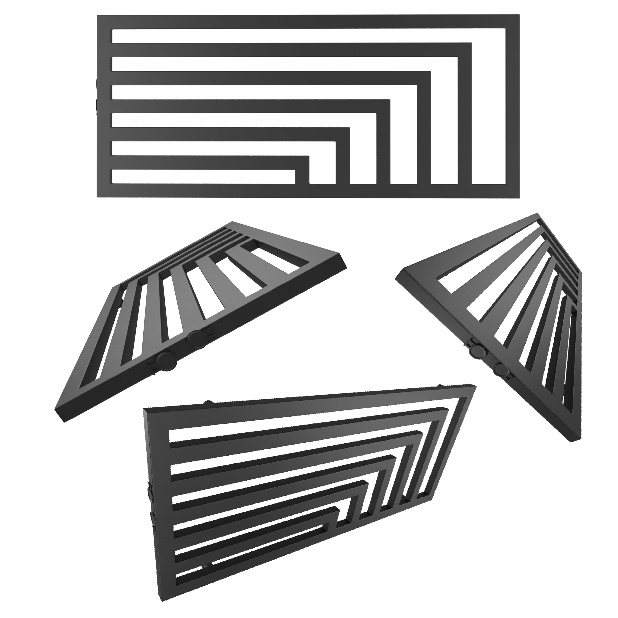 Horizontální Radiátor Laos 52x80 Černá Struktura