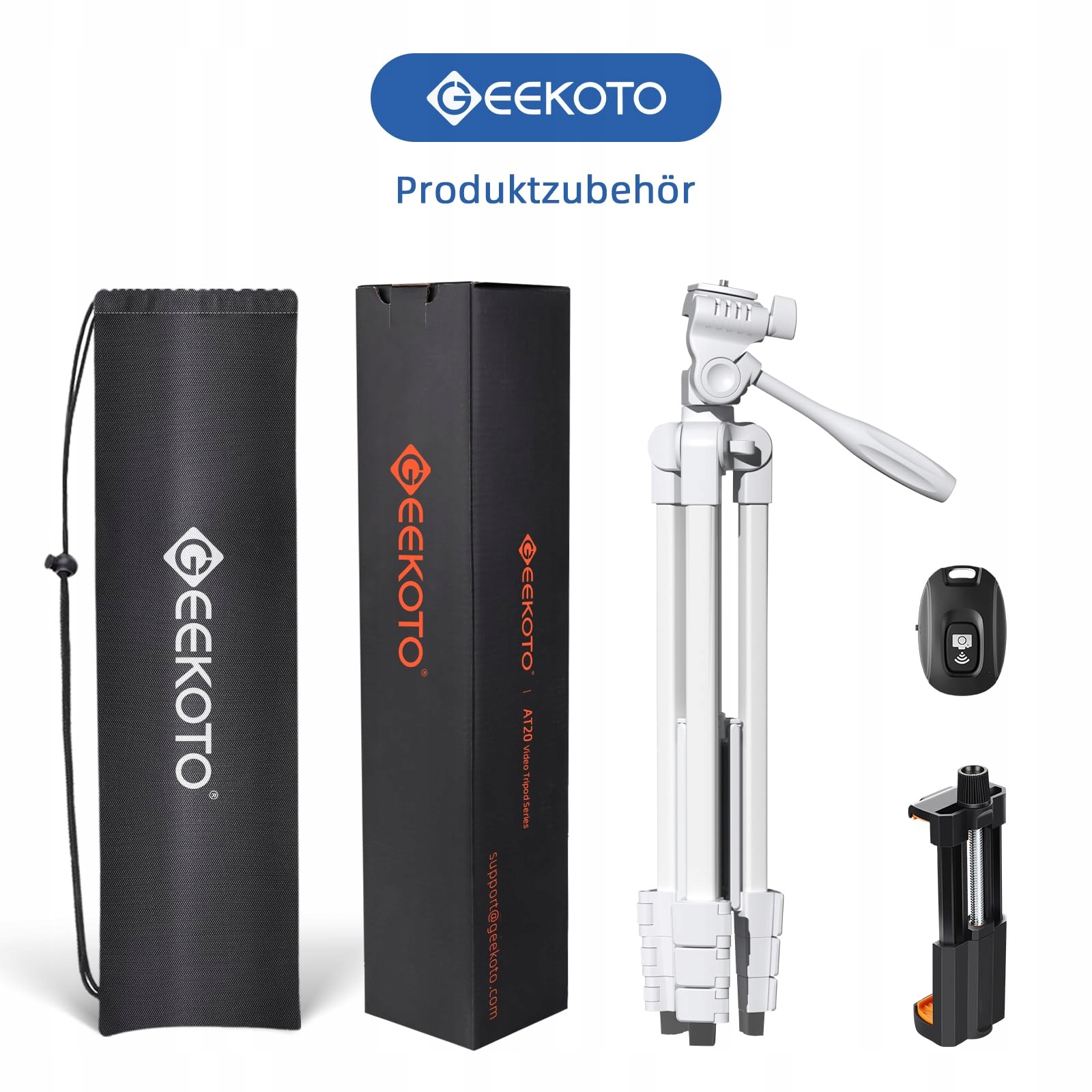 GEEKOTO Statyw Do Smartfona 55 Cal 360 Stopni Do Aparatów i Kamer — miniatura 6