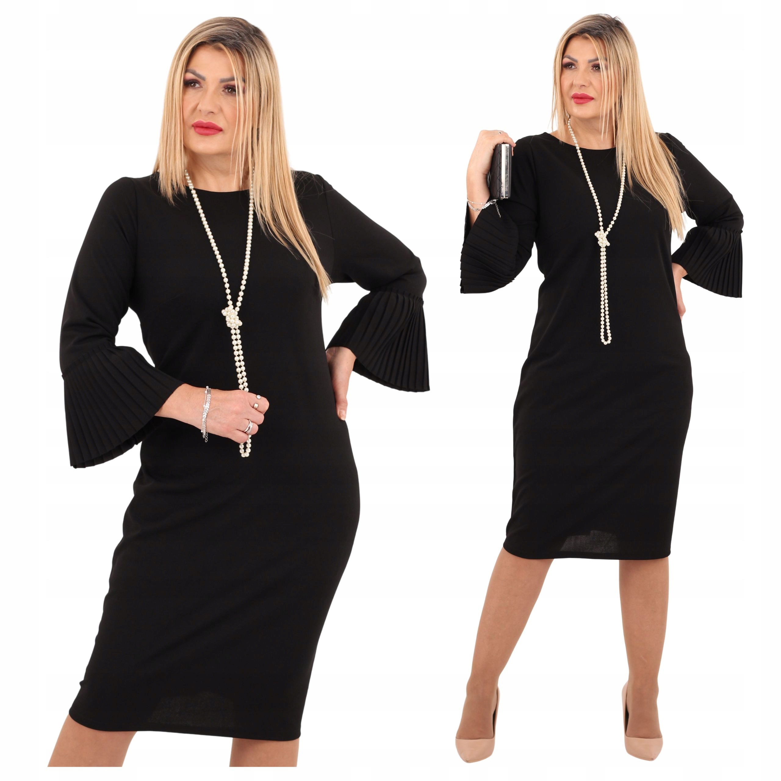 Sukienka ołówkowa wizytowa midi Polski Producent duże rozmiary