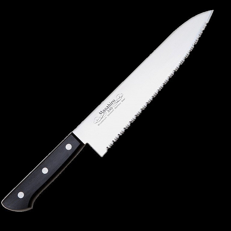 Nôž Masahiro Bwh Chef Wave Edge 24 cm, zúbkovaný, MBS-26