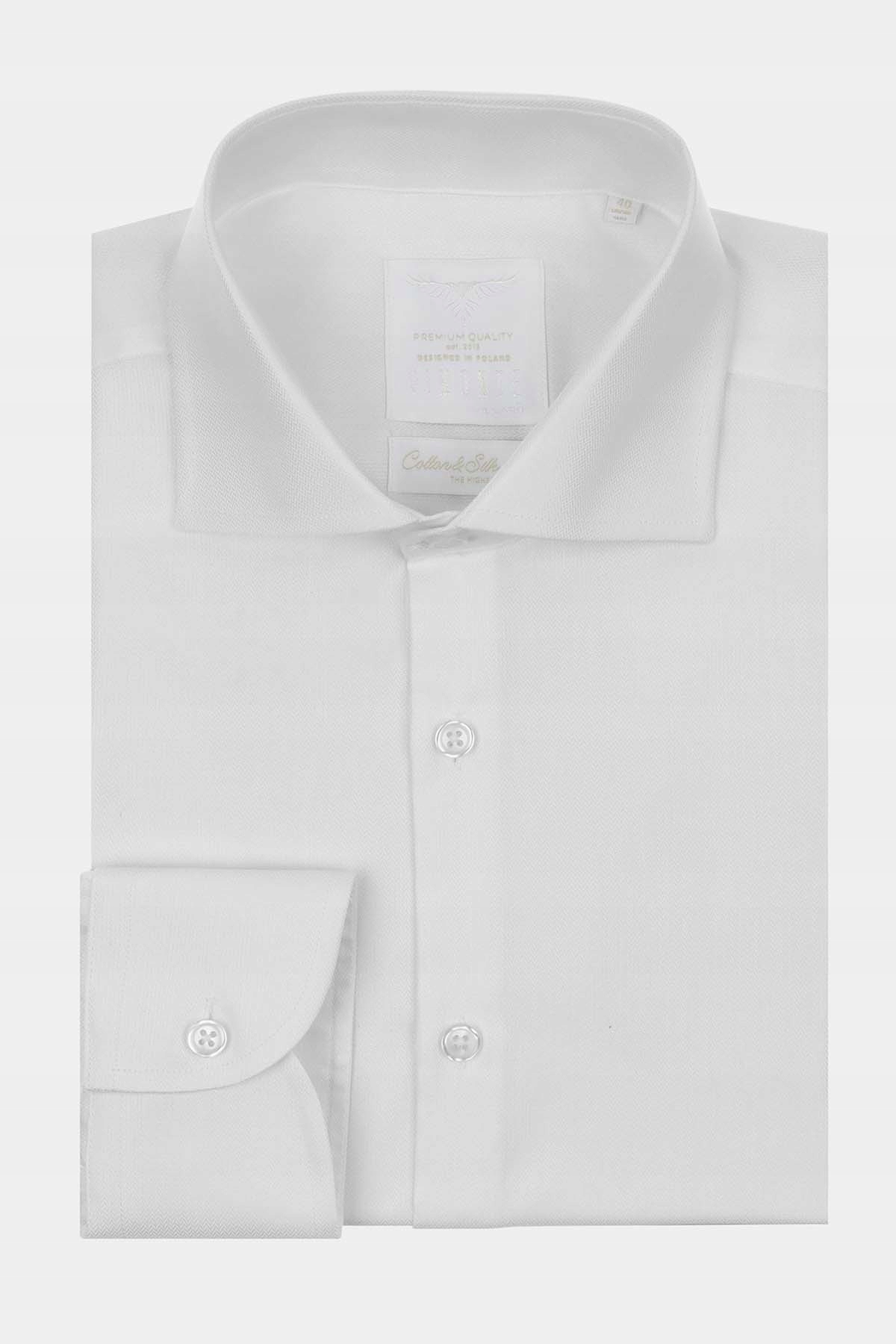 Hedvábná pánská košile v bílé barvě Vimonte 38-176/182 Slim Fit Vimonte