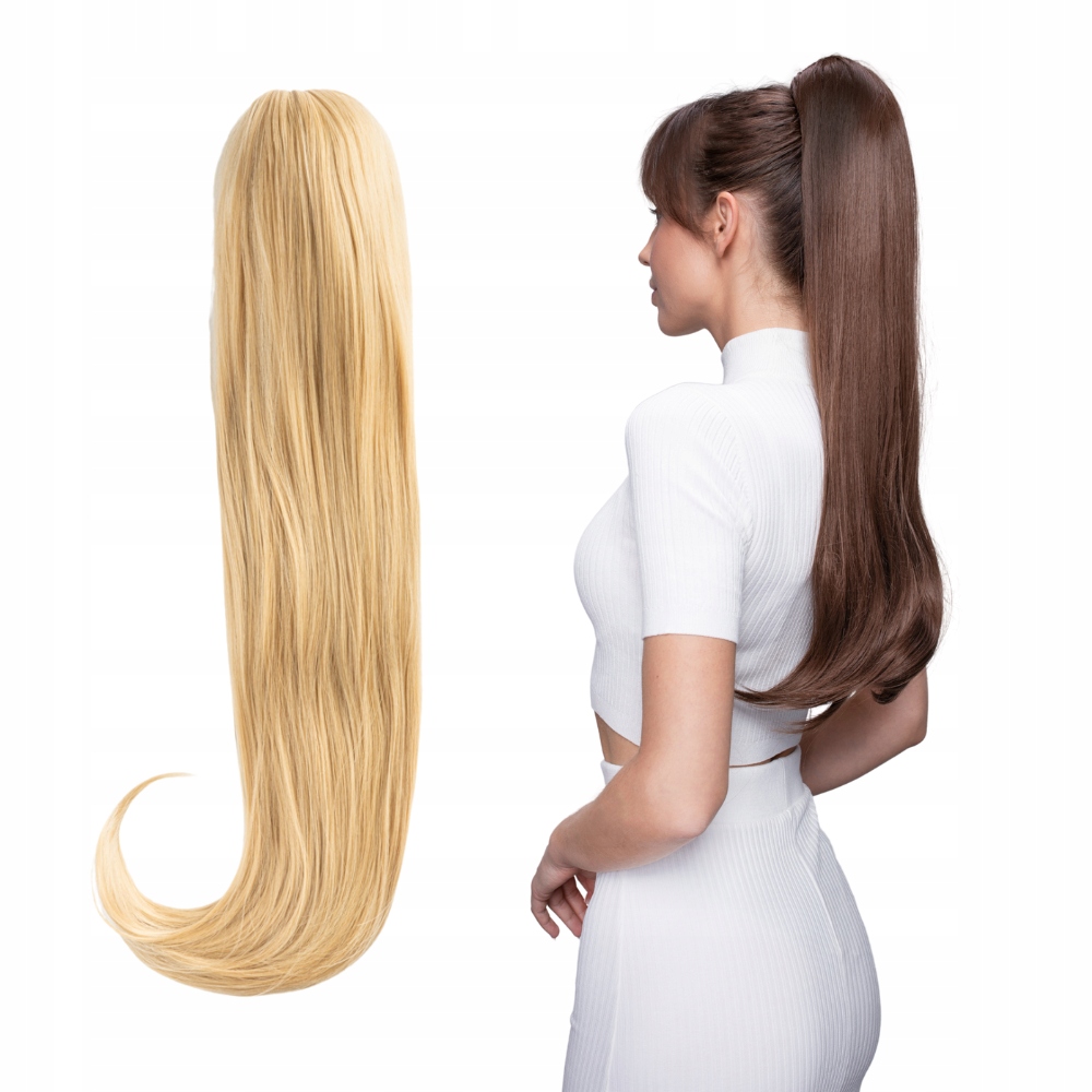 

Kucyk na klipsie 70 cm klamra #613C/86/18 złoty