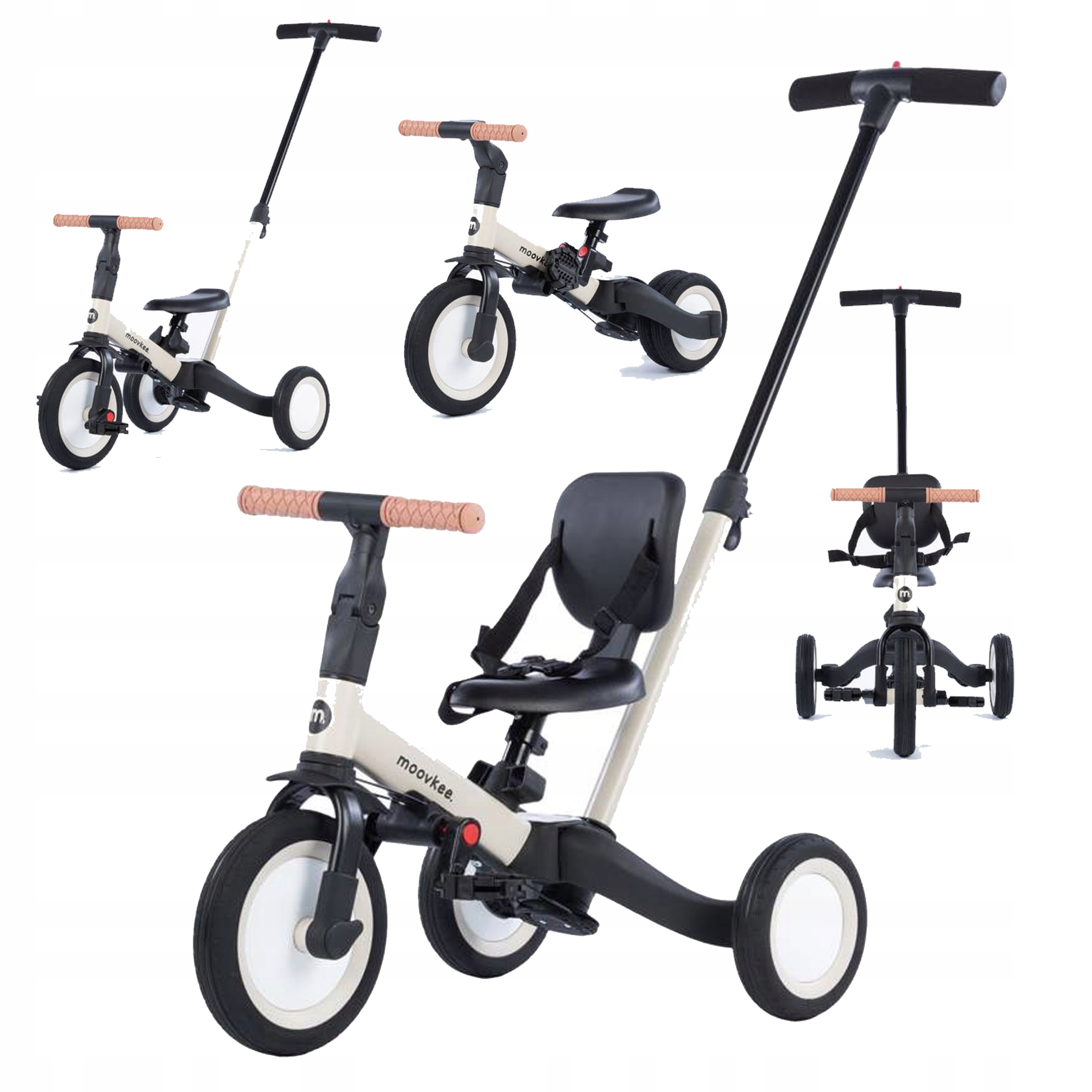 Rower Trójkołowy Biegowy dla Dzieci Beżowy Moovkee