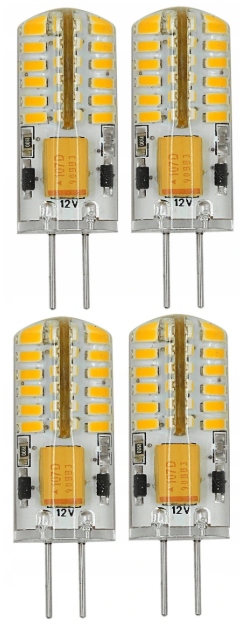 LED IZZÓ G4 3W=20W MELEG FEHÉR DC 12V 4DB