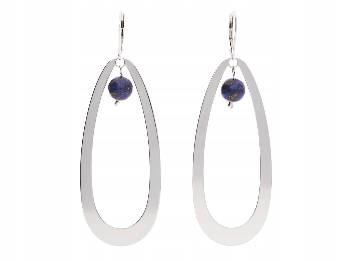 

Kolczyki długie srebrne naturalne lapis lazuli