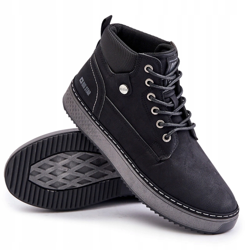 Pánské Kotníkové Boty Big Star OO174559 Hi-poly System Černé 43