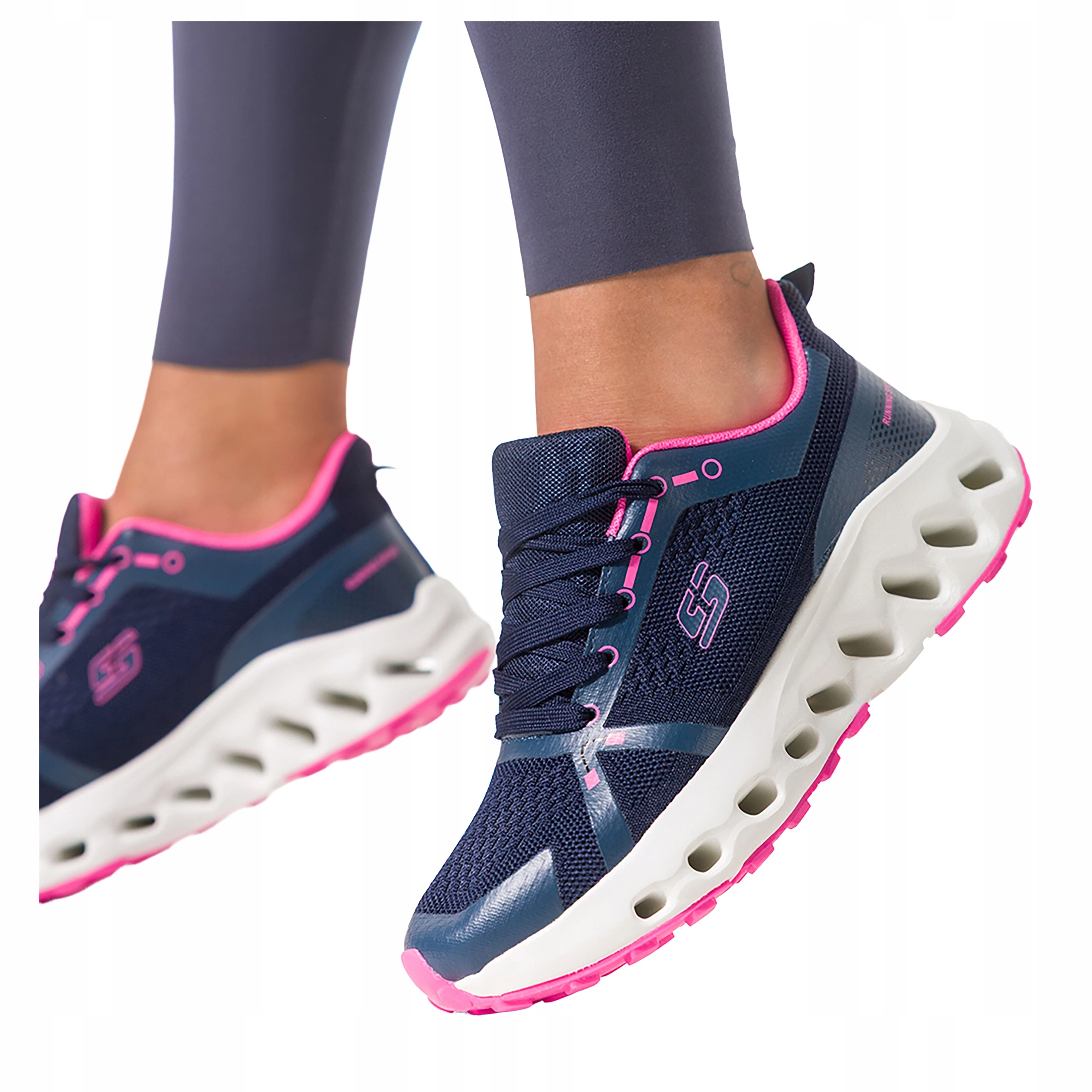 Tmavě modré dámské Tenisky s výřezy pro fitness, sportovní platforma, velikost 39