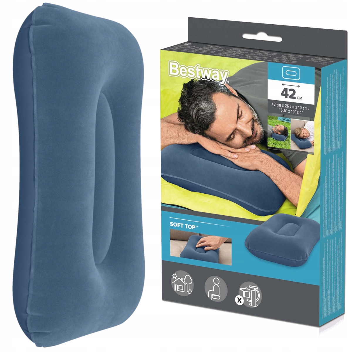 

Poduszka Dmuchana Welurowa Zagłówek Bestway 67121