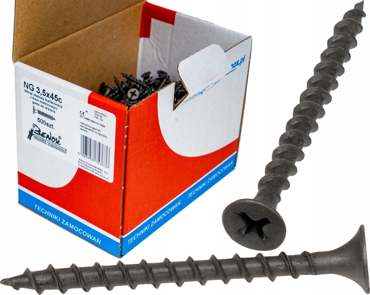 

Wkręty czarne płyt gk karton gips/drewn 3,5x45 500