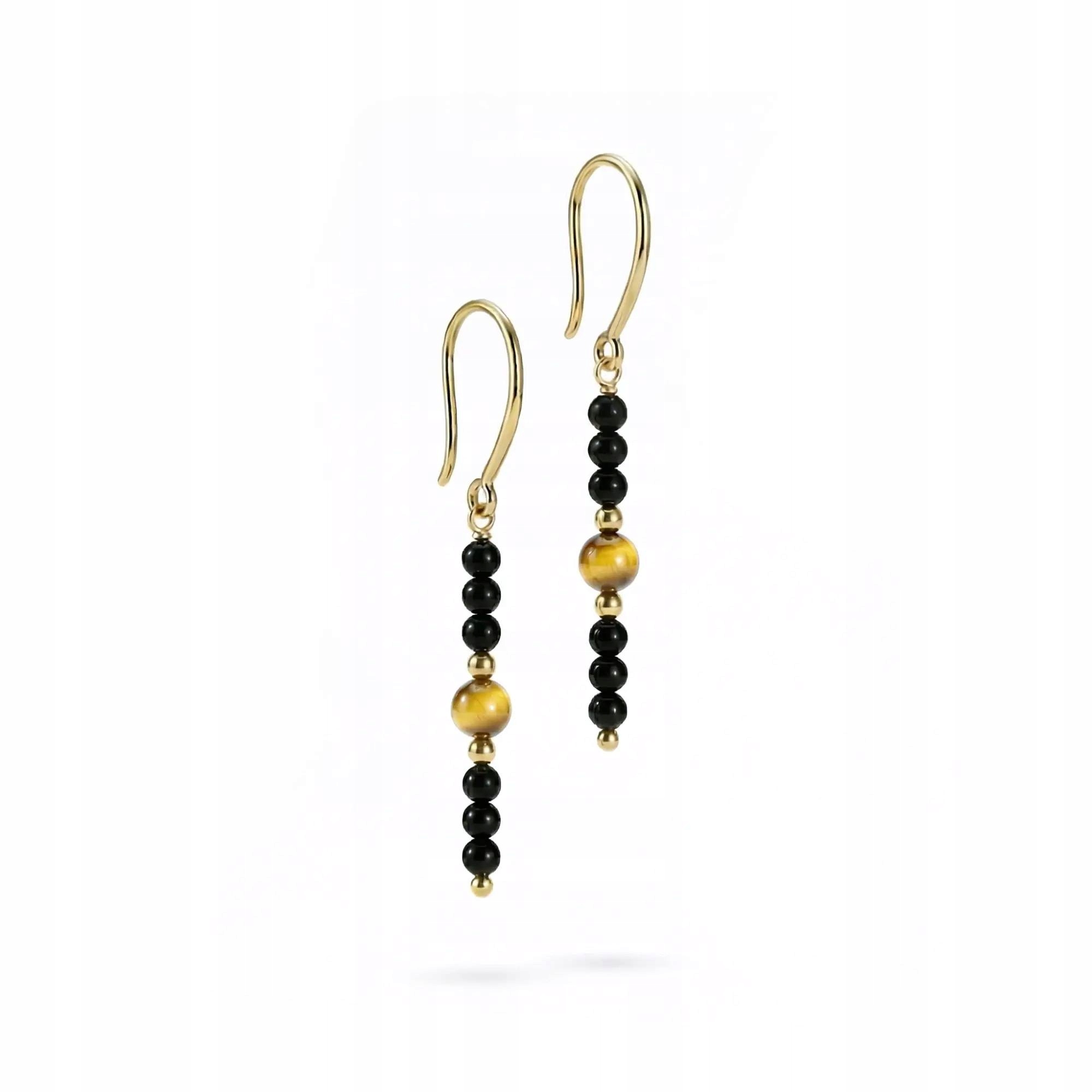 Náušnice z přírodních kamenů Černý turmalín Stříbro Dárek pro ženu