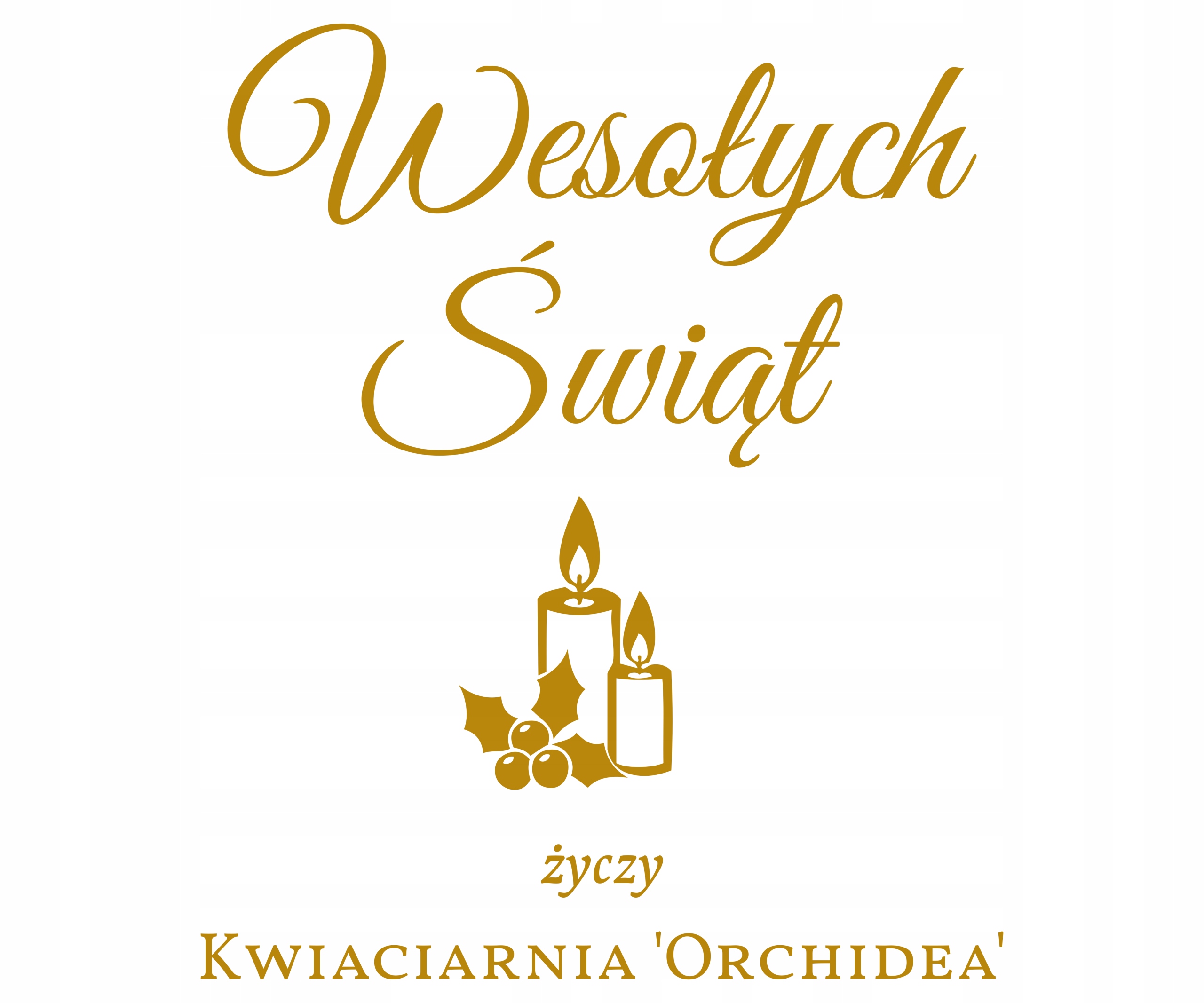 naklejka WESOŁYCH ŚWIĄT z nazwą Twojej Firmy 45x53cm na witrynę tablicę